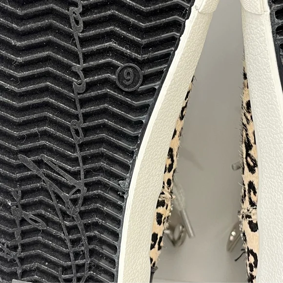 Vintage Havana Leopard High Top Sneakers Size 9 Star Distressed Zip Shoes - Picture 12 of 13